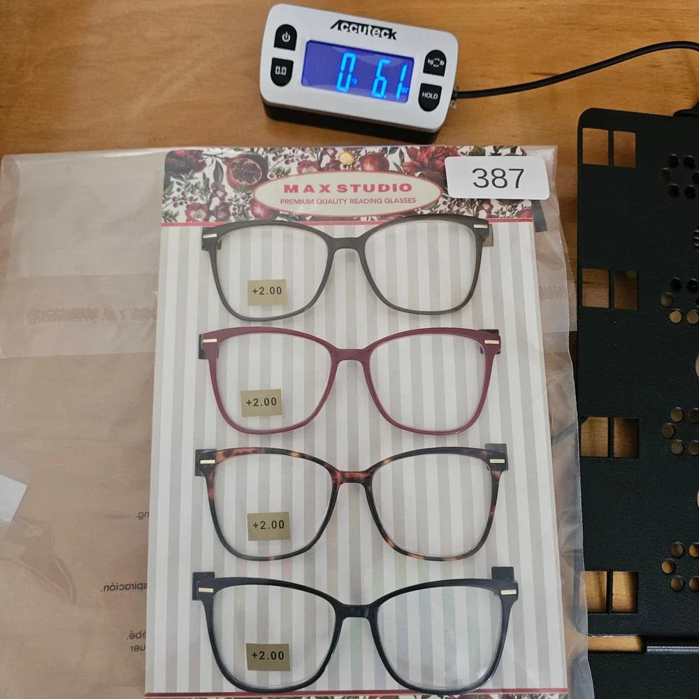 Max Studio Reading Glasses Women +2.00 Multicolor 4 Pack Square Aspheric Lenses